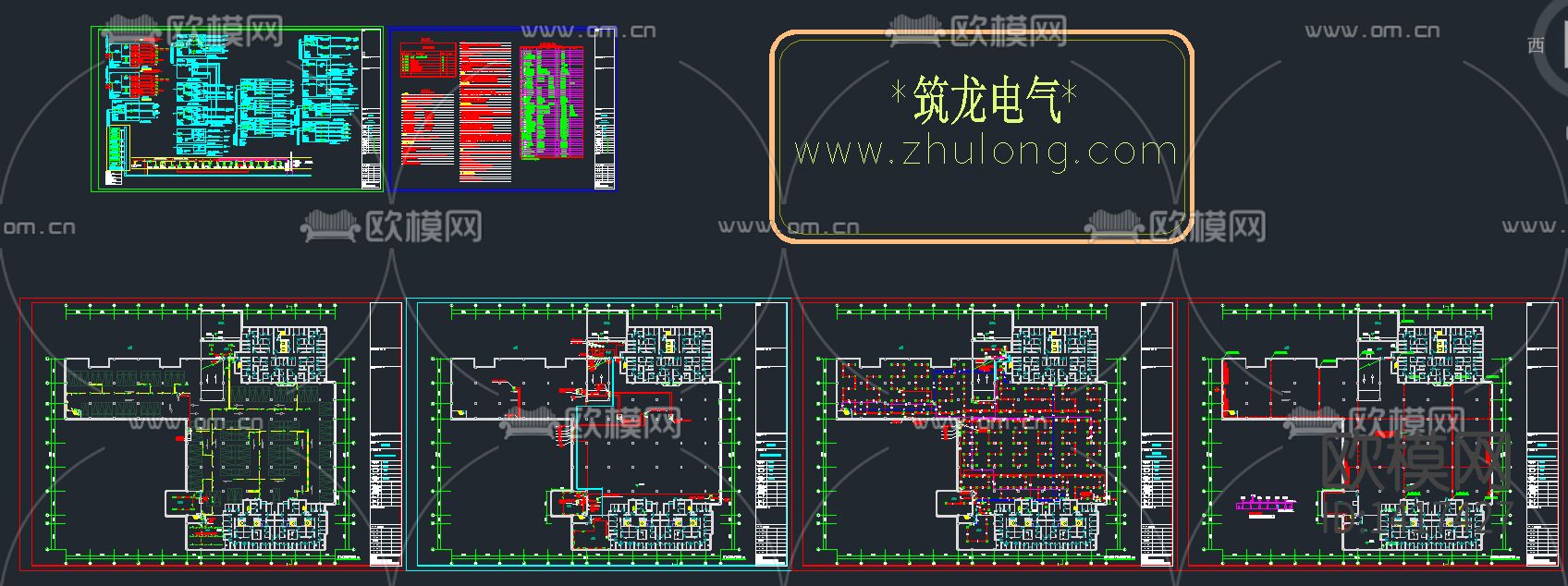 房产小区住宅楼机房全套电气施工图纸下载（渲染图2）