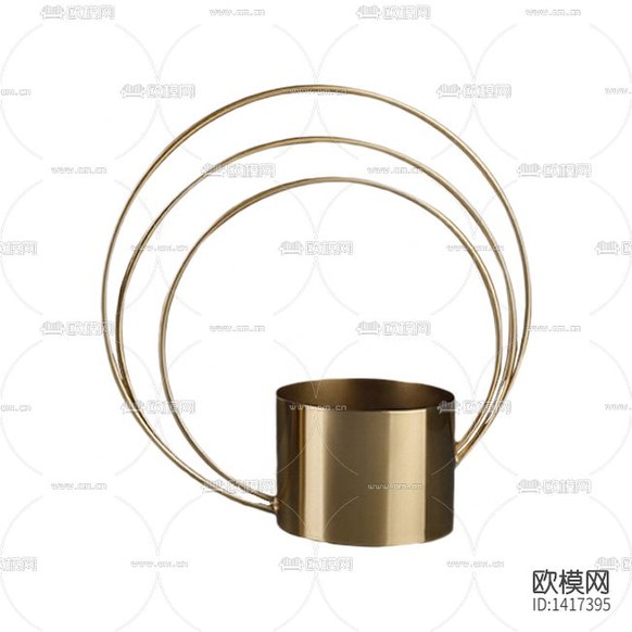 現(xiàn)代輕奢創(chuàng)意黃銅花器下載