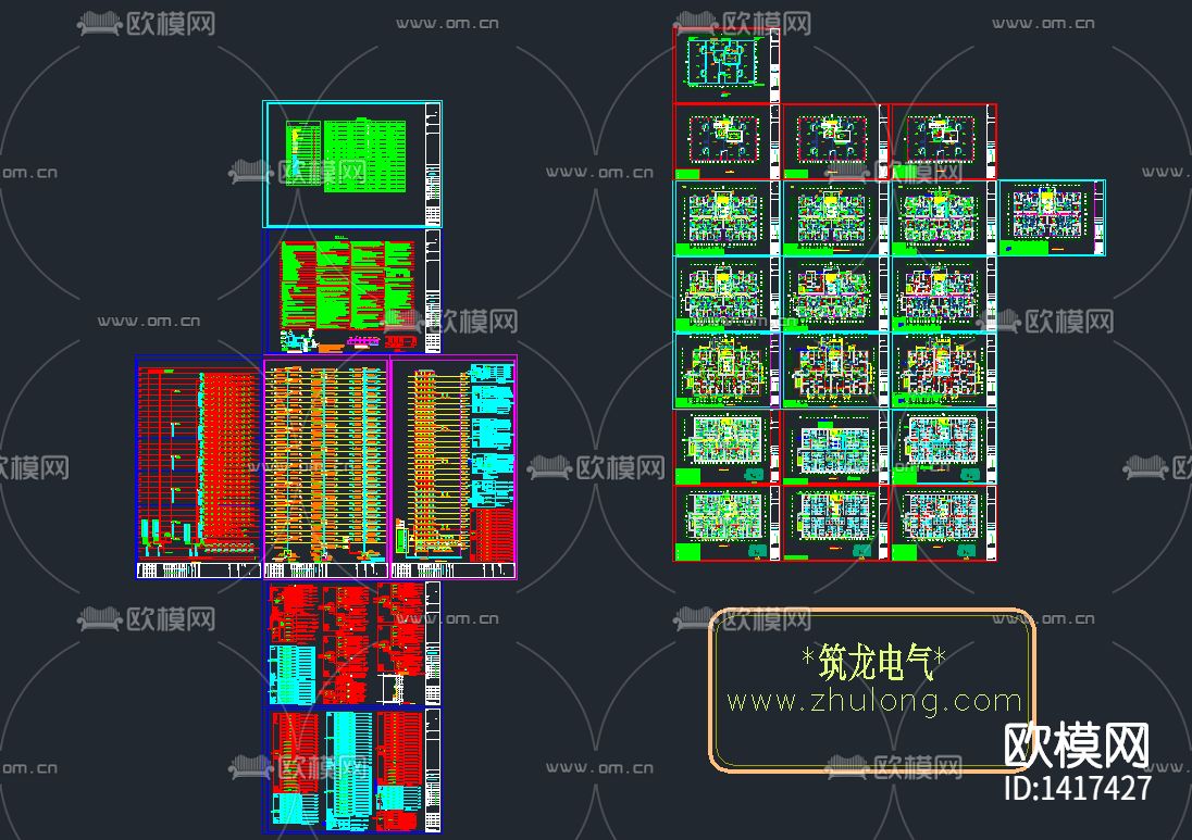 房产小区住宅楼机房全套电气施工图纸下载（渲染图3）