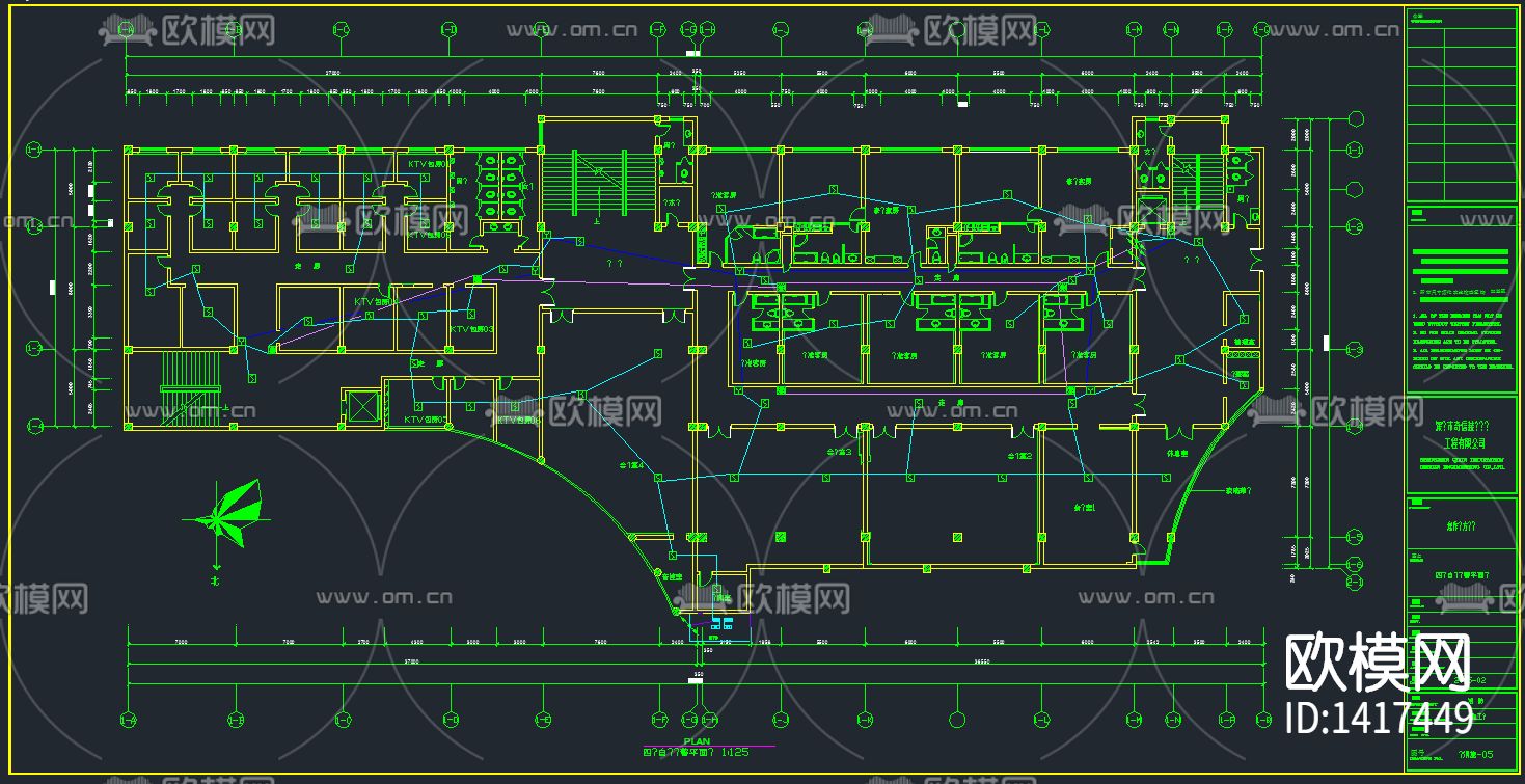 高层宾馆酒店电气全套CAD图纸下载（渲染图2）