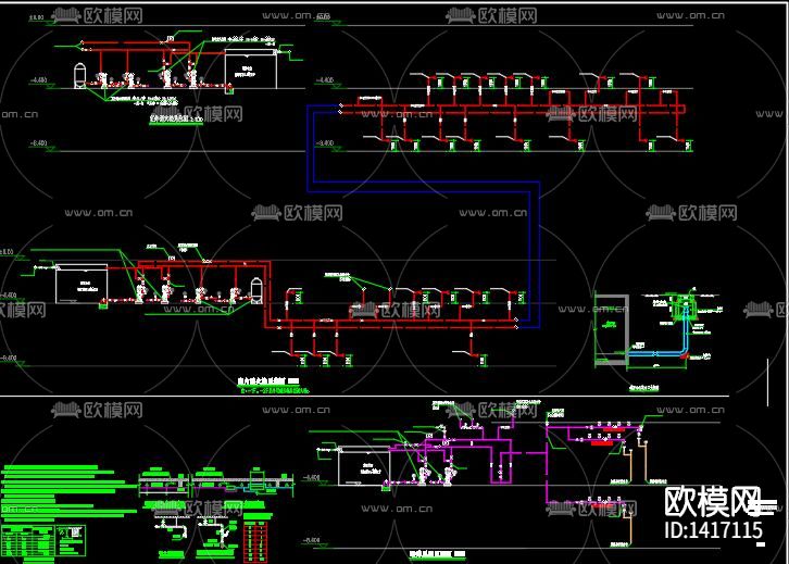 小学地下室给排水、消防系统图及平面图下载（渲染图6）