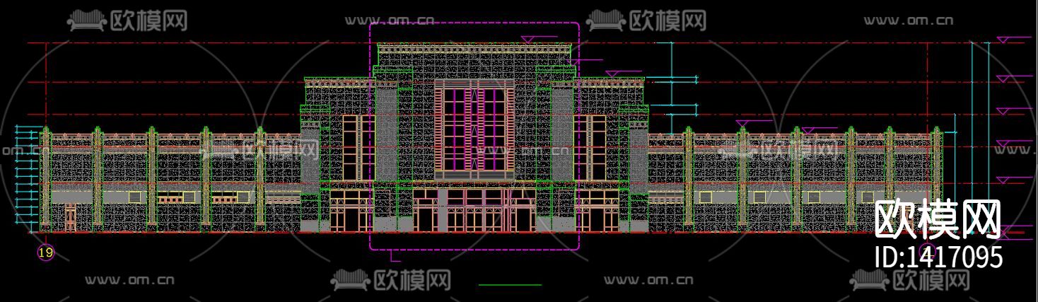 四层商业楼幕墙施工图下载（渲染图9）