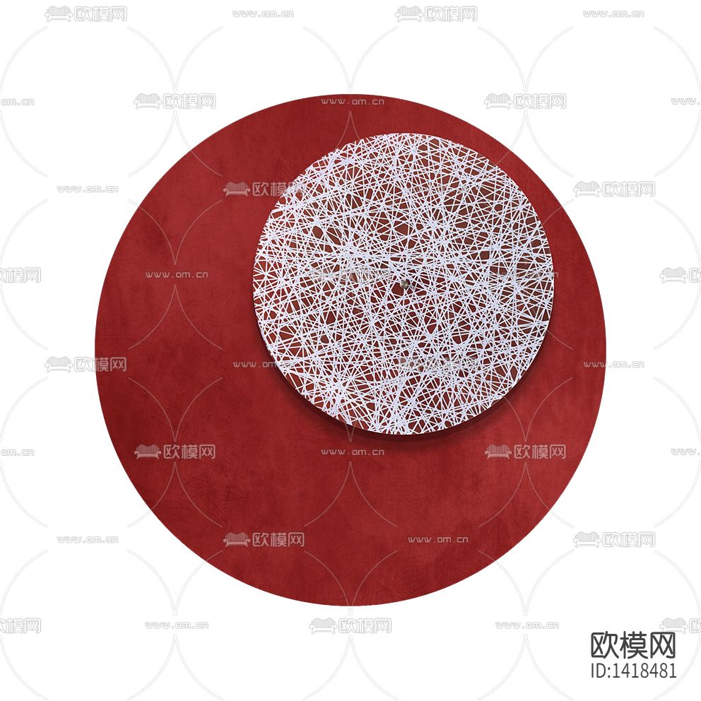 新中式禅意几何线条圆形立体装置画下载