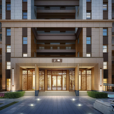 入口门头3d模型