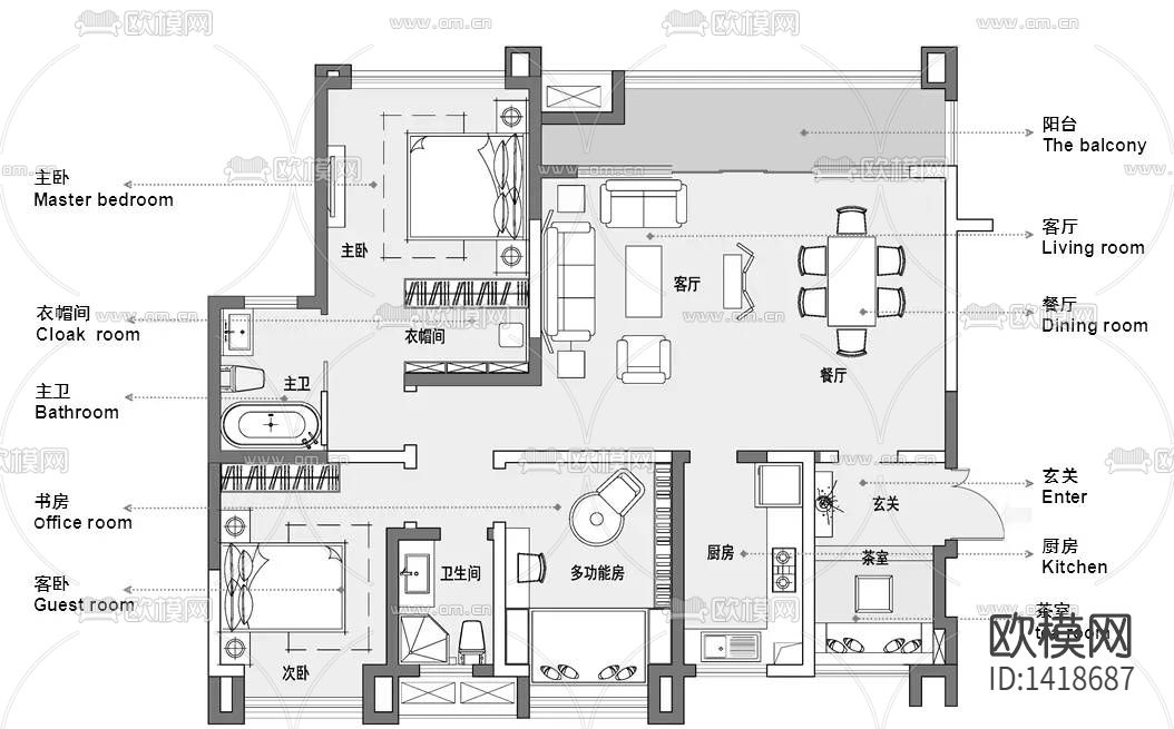 家装cad施工图下载（渲染图2）