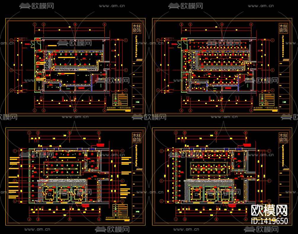 韩式烤肉店cad施工图下载（渲染图2）