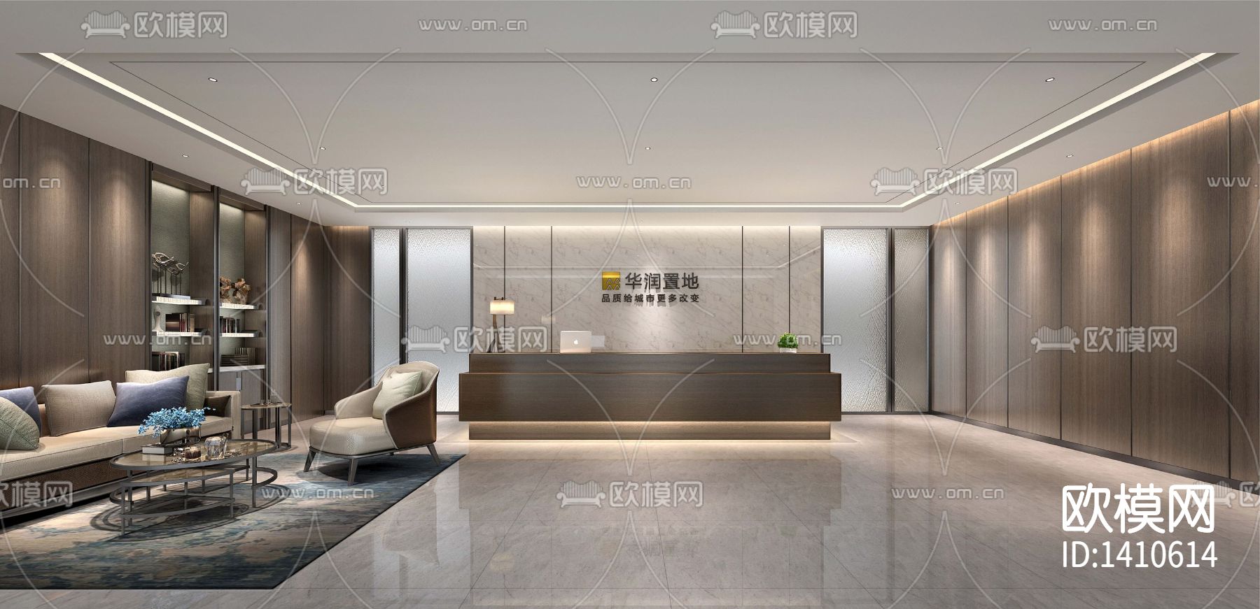 CCD-深圳大涌华润办公室cad施工图下载（渲染图1）