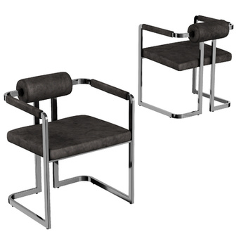 工业风皮革单椅餐椅3d模型