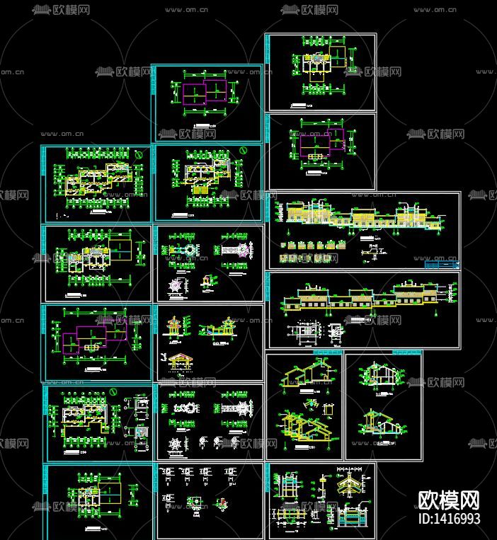古建商业街cad施工图