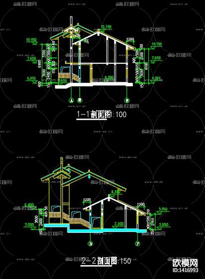 古建商业街cad施工图