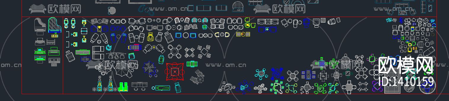室内室外平面cad图库下载（渲染图3）
