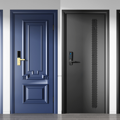 入户防盗门单开门3d模型