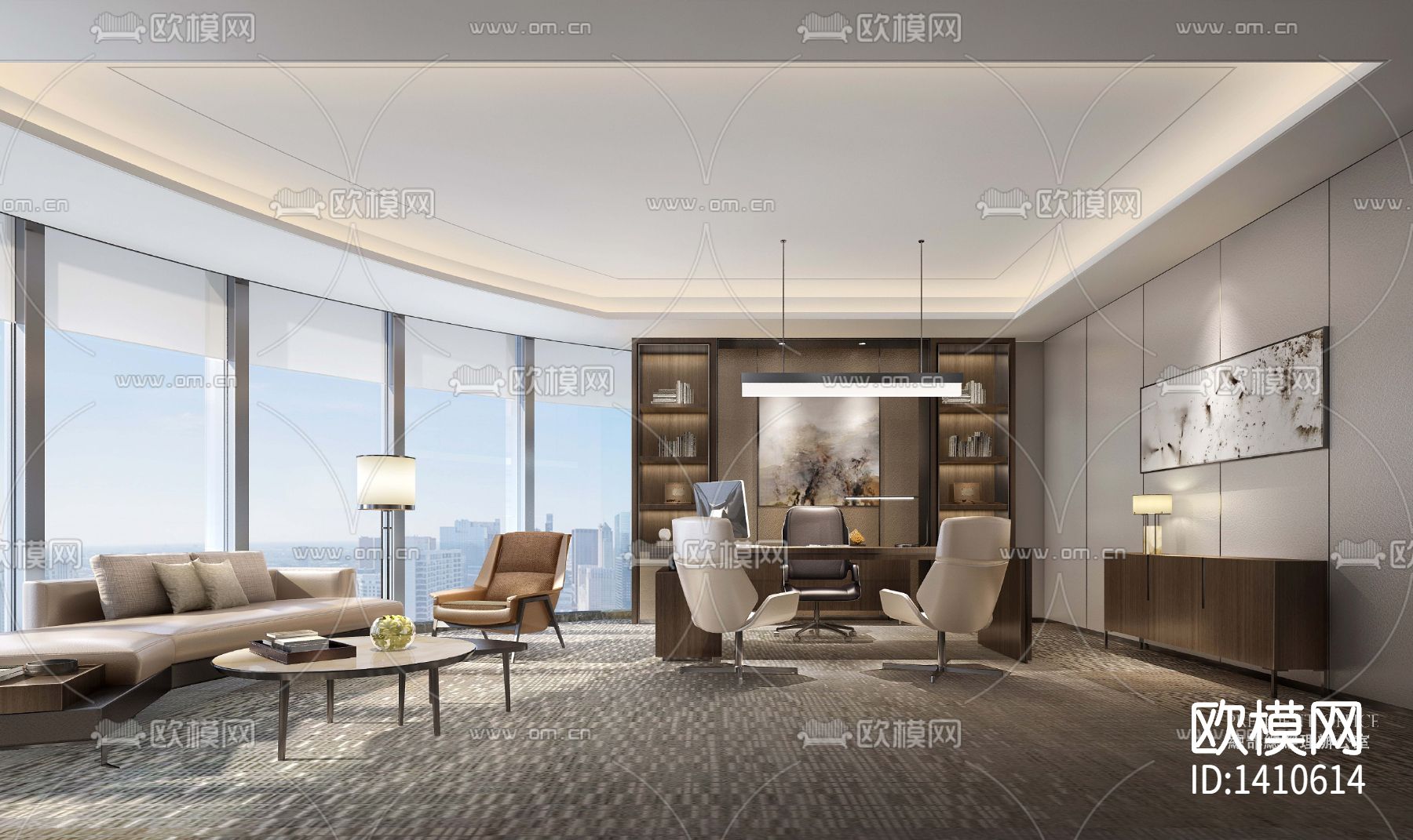 CCD-深圳大涌华润办公室cad施工图下载（渲染图4）