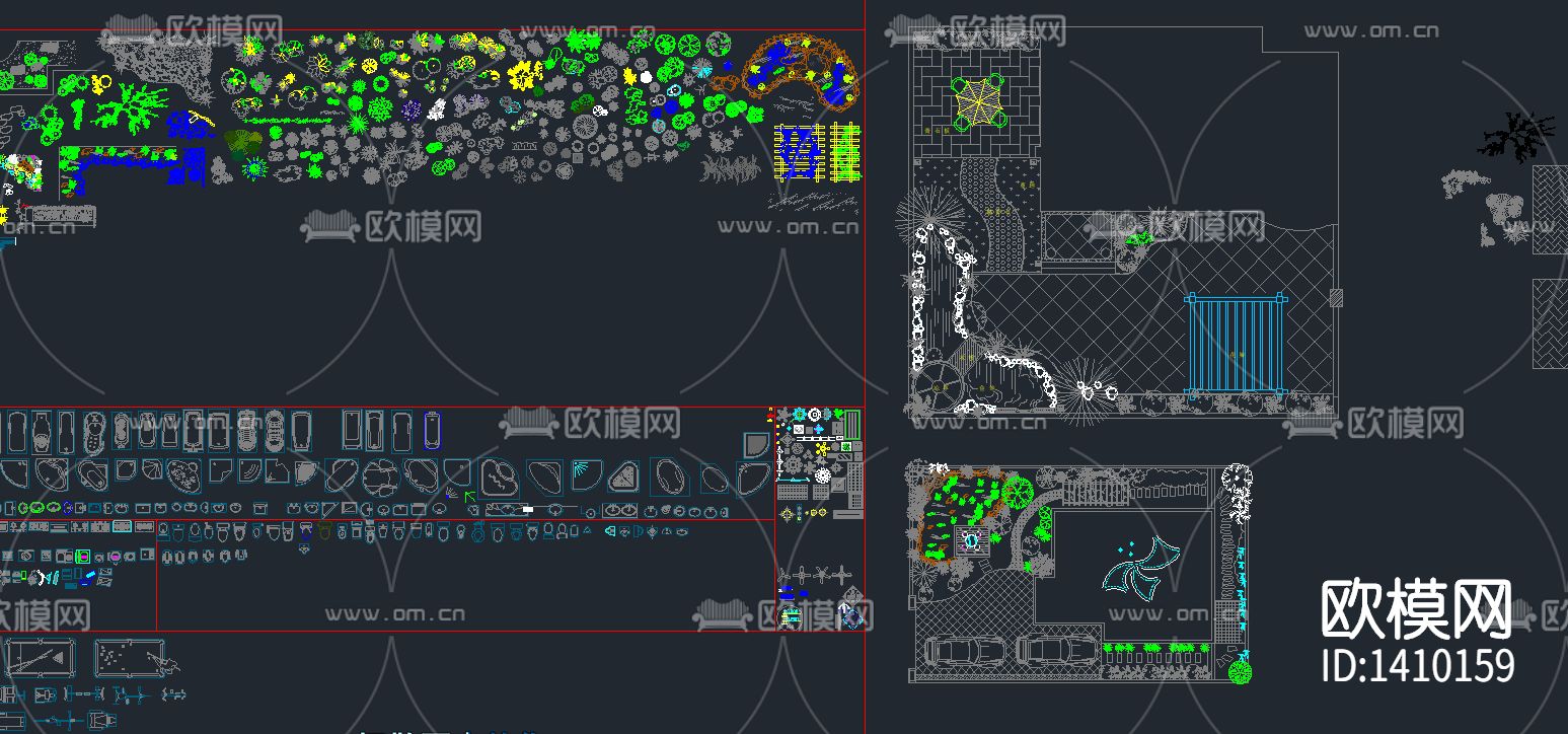 室内室外平面cad图库下载（渲染图2）