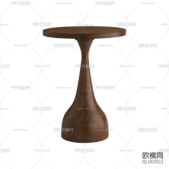 北欧简约创意实木圆形边几下载