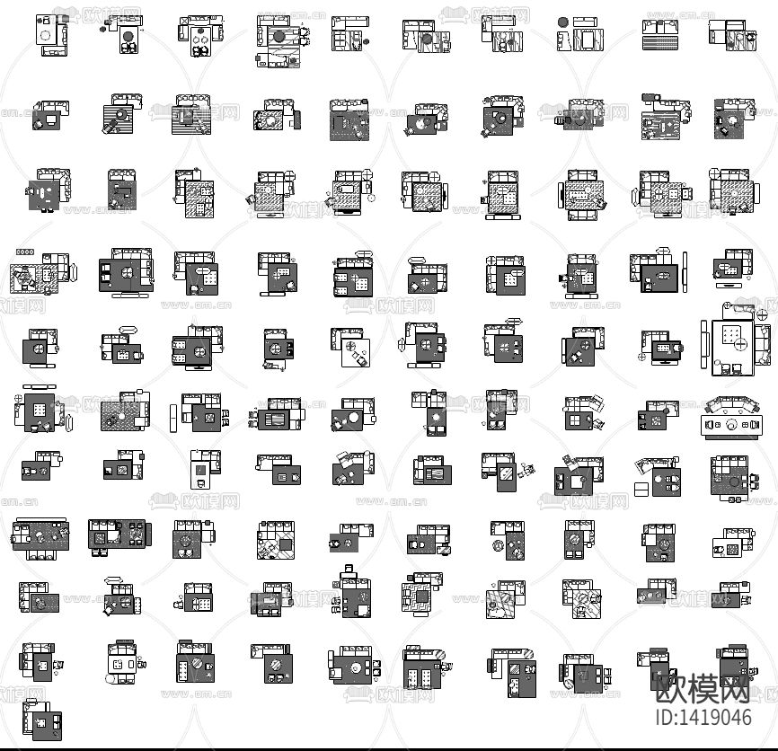家具cad图库下载（渲染图1）