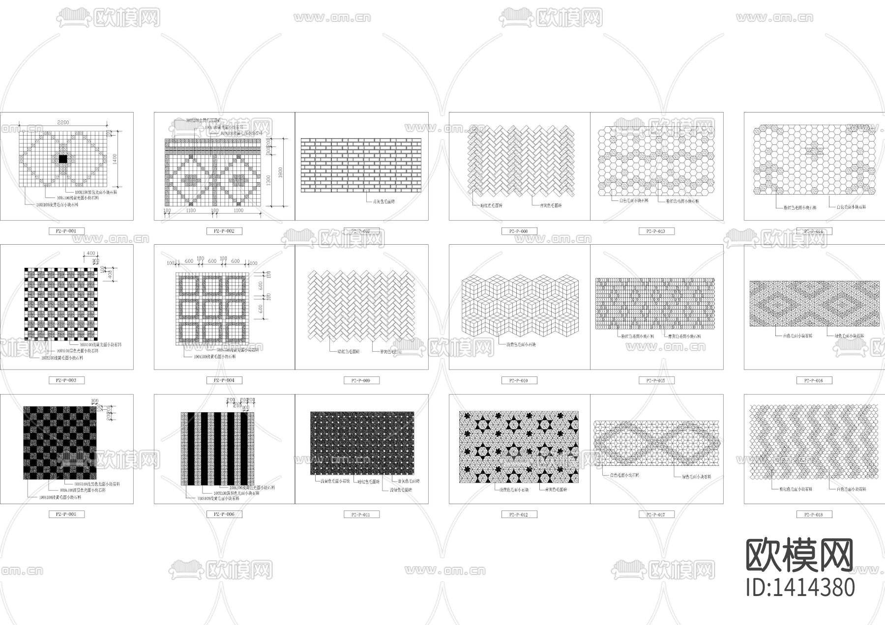 铺装93款cad图库下载（渲染图2）