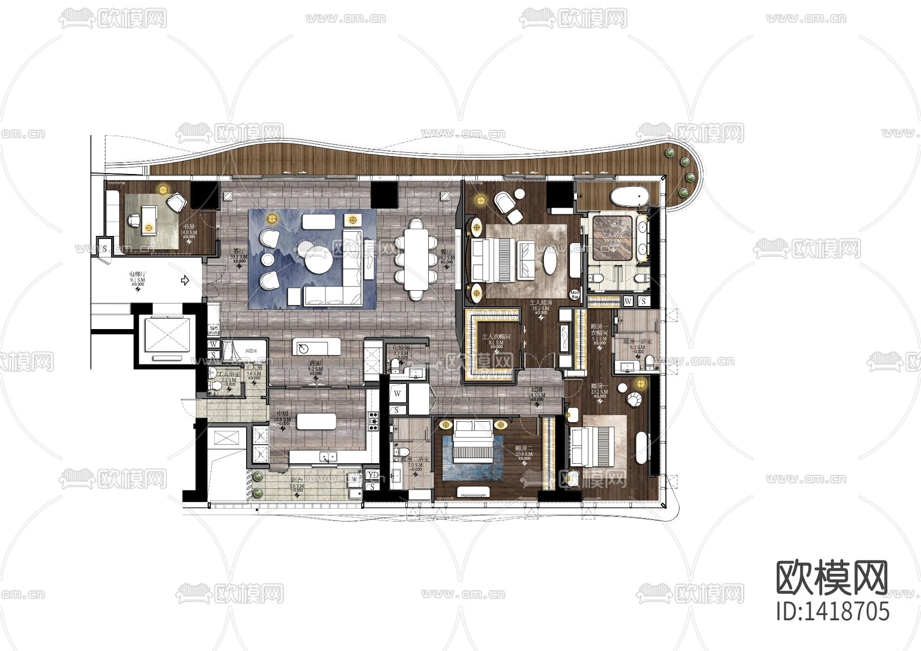 家装cad施工图下载（渲染图1）