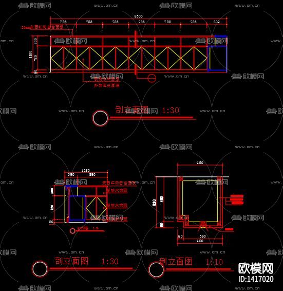 柜体节点cad大样图下载（渲染图4）