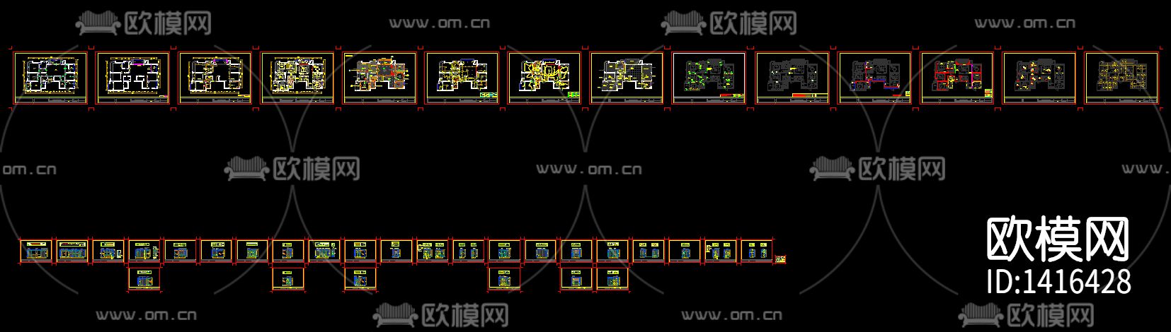 龙湖春江彼岸样板房cad施工图下载（渲染图2）