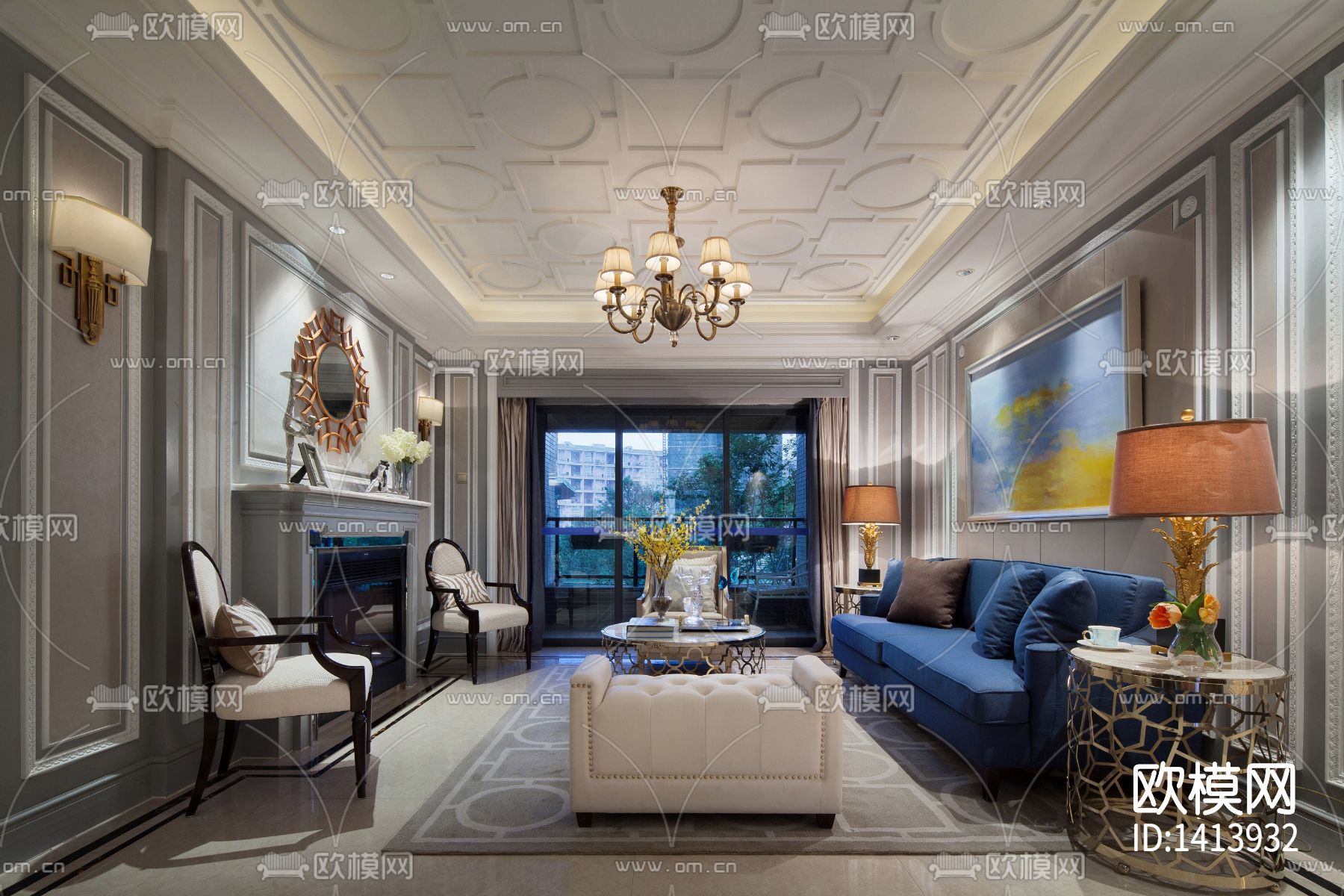 海伦保国际样板房cad施工图下载（渲染图3）