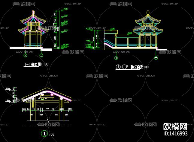古建商业街cad施工图