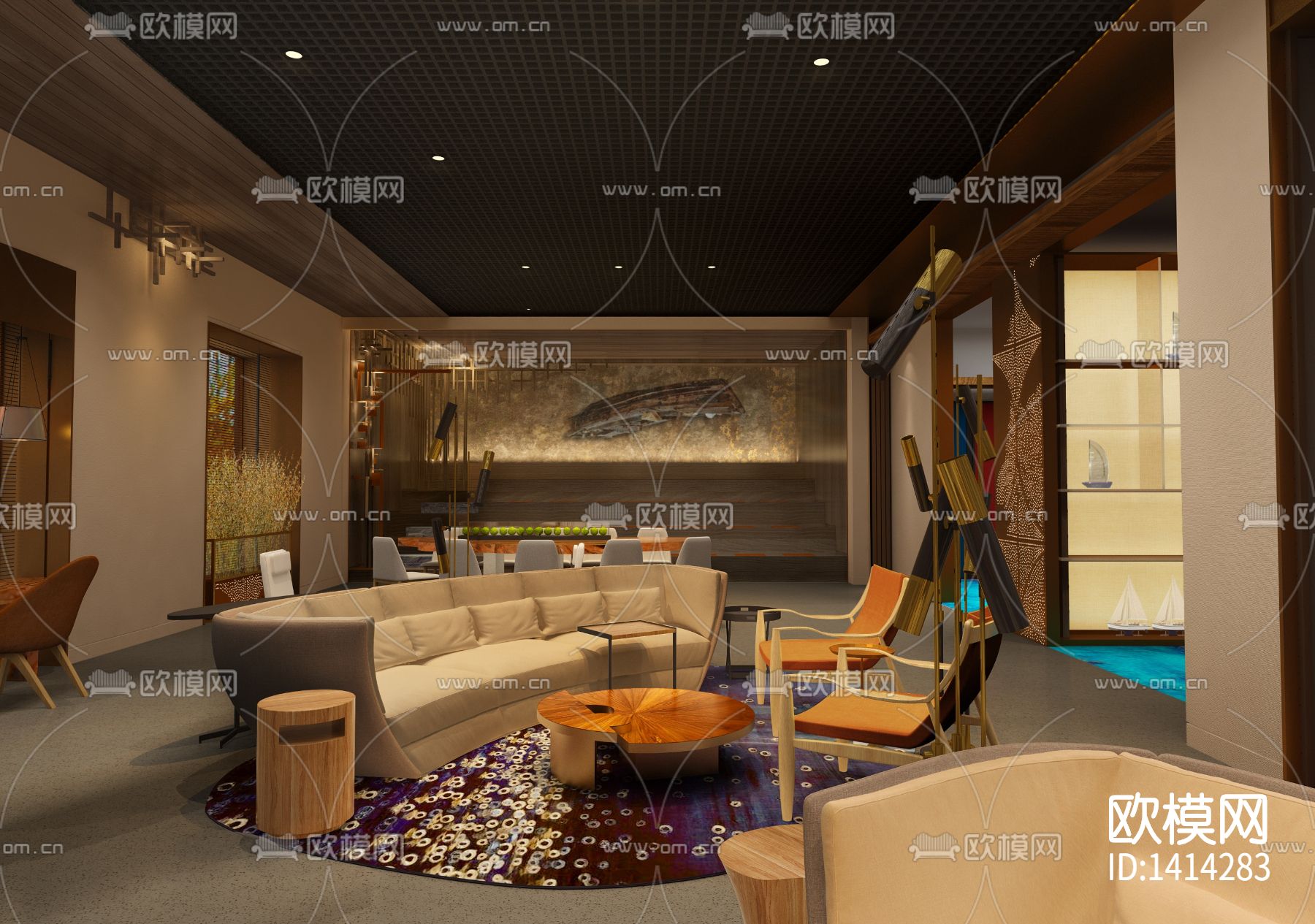 深圳中国杯帆船会所cad施工图下载（渲染图2）