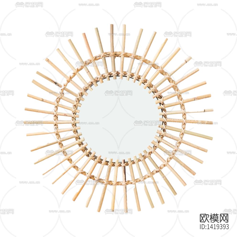 北欧简约创意手工竹编镜子