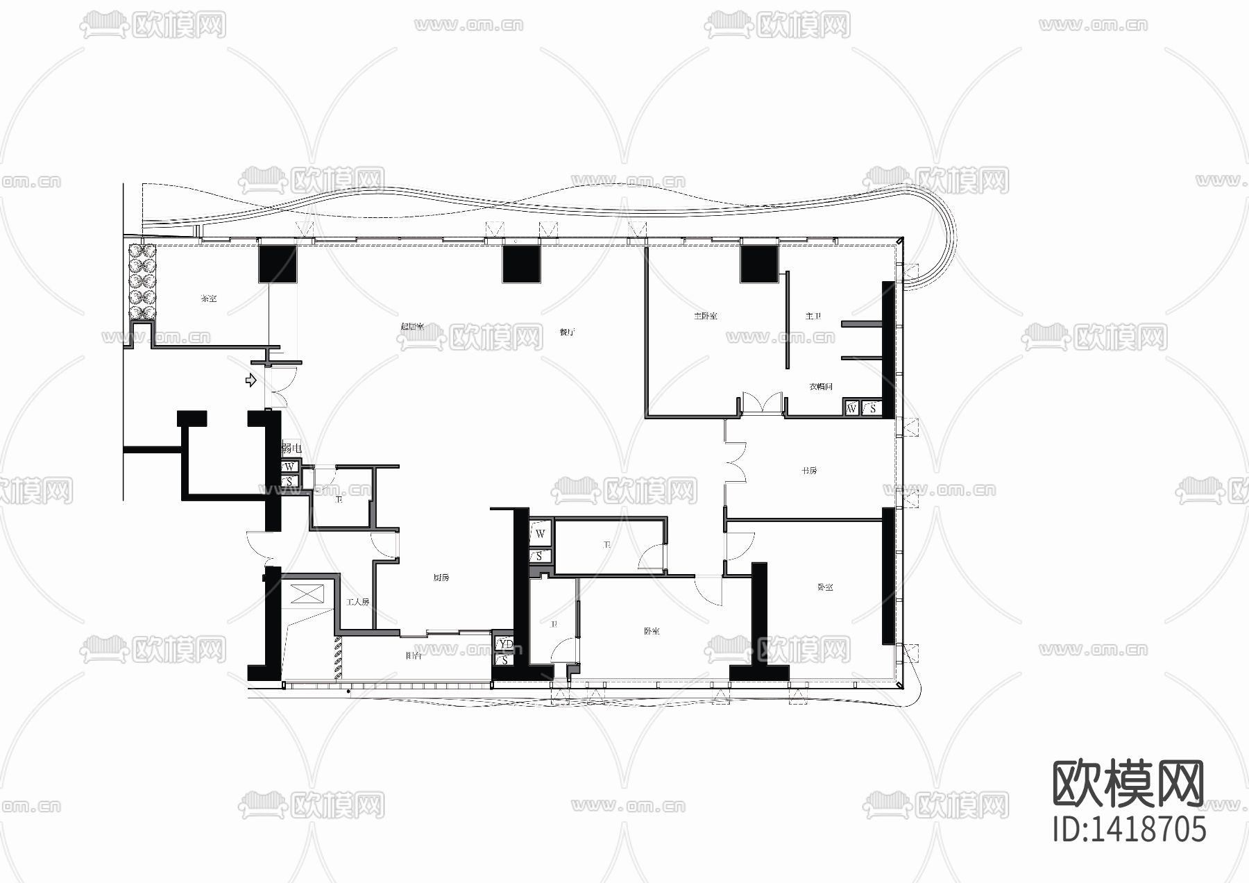 家装cad施工图下载（渲染图3）