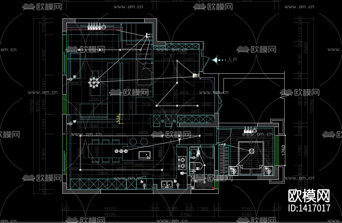 家装cad施工图下载（渲染图1）