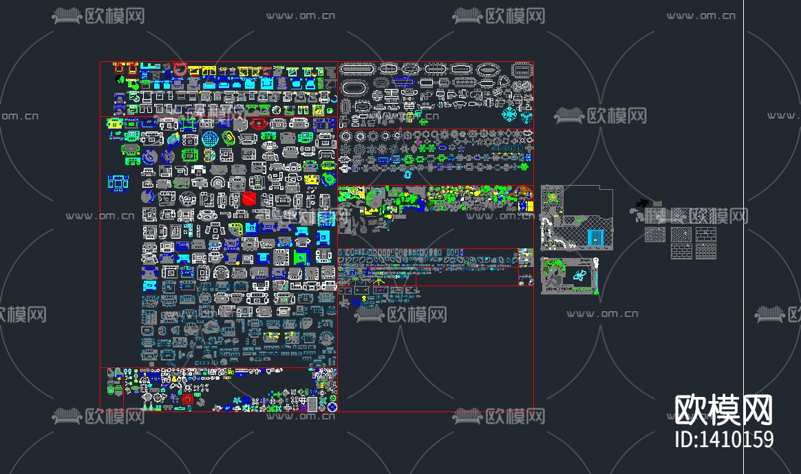 室内室外平面cad图库下载（渲染图1）