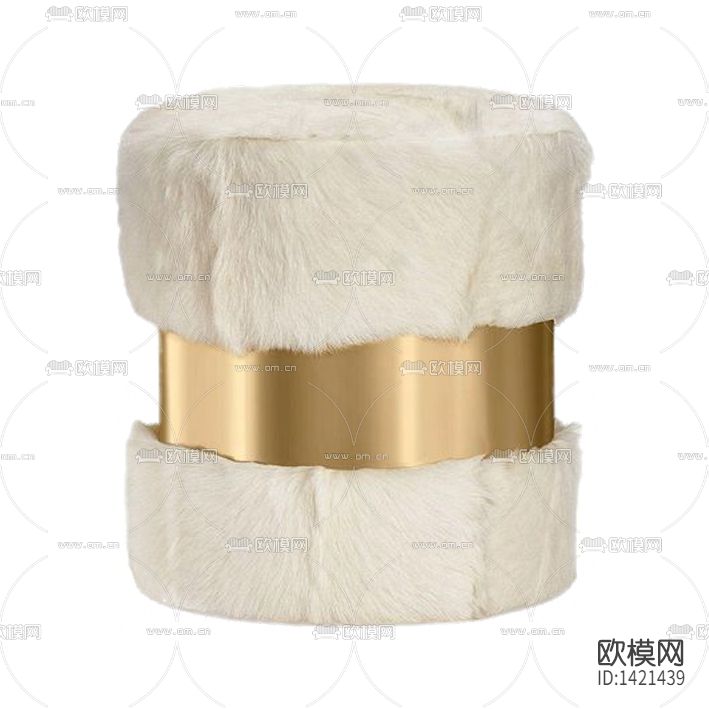 现代轻奢不锈钢绒布沙发凳下载