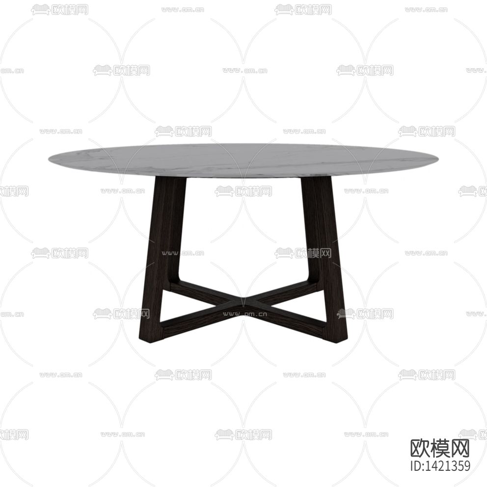 北欧简约创意大理石实木圆形餐桌下载