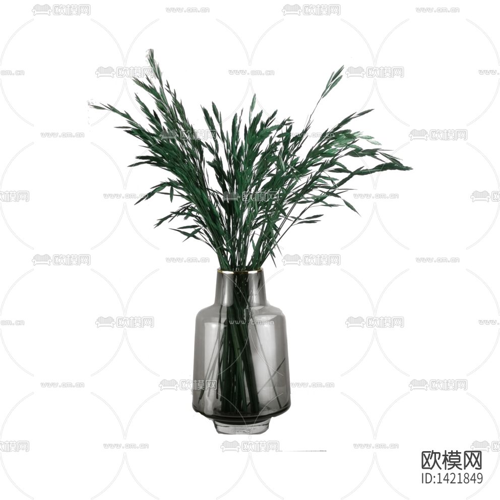 现代轻奢玻璃不锈钢花瓶摆放绿植