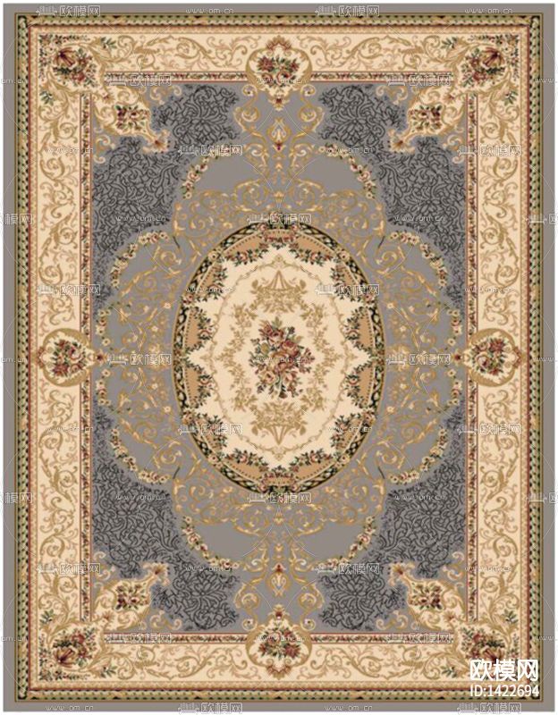欧式古典印花布艺地毯下载