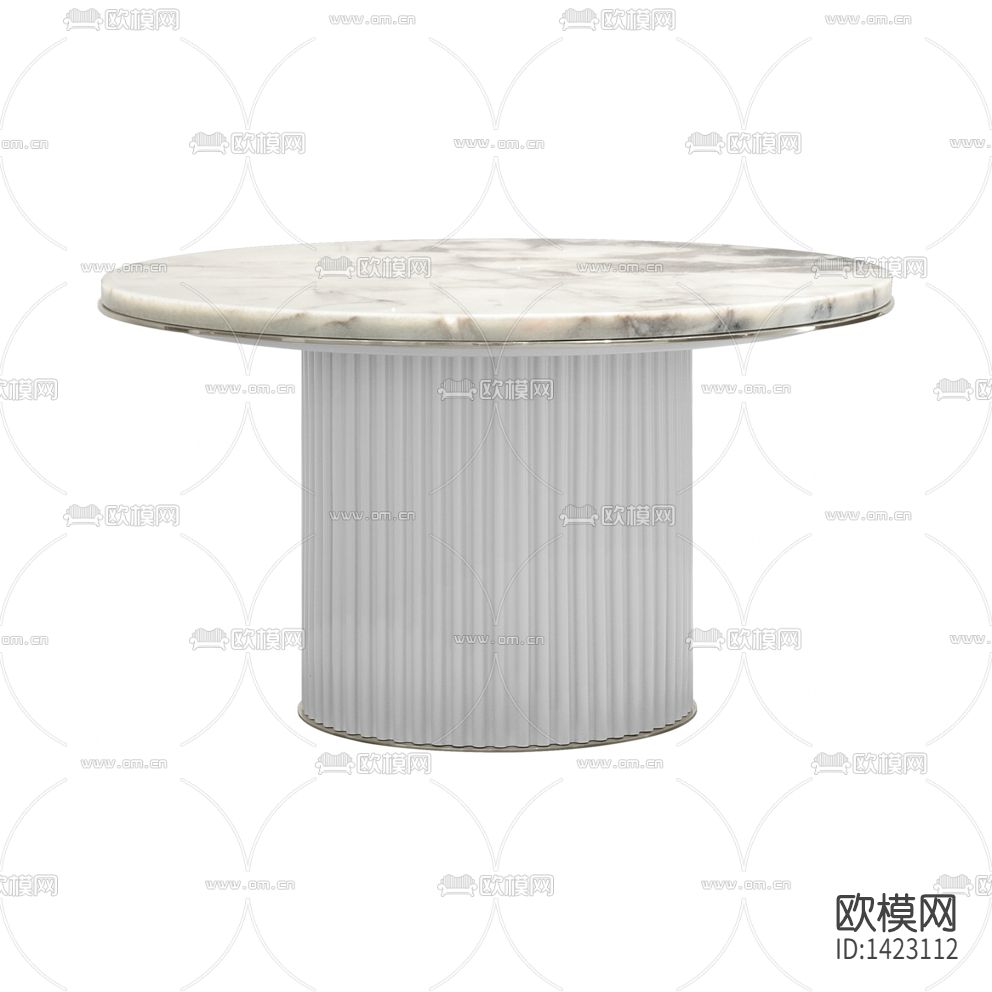 现代轻奢创意实木大理石圆形餐桌下载