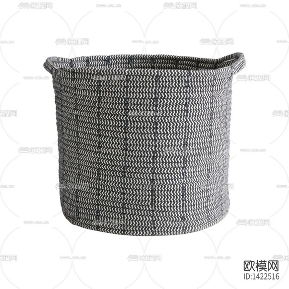現(xiàn)代黑白波浪紋編織收納筐下載