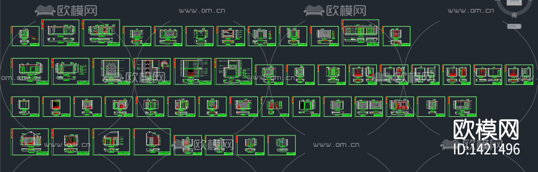 家装设计cad施工图下载（渲染图1）