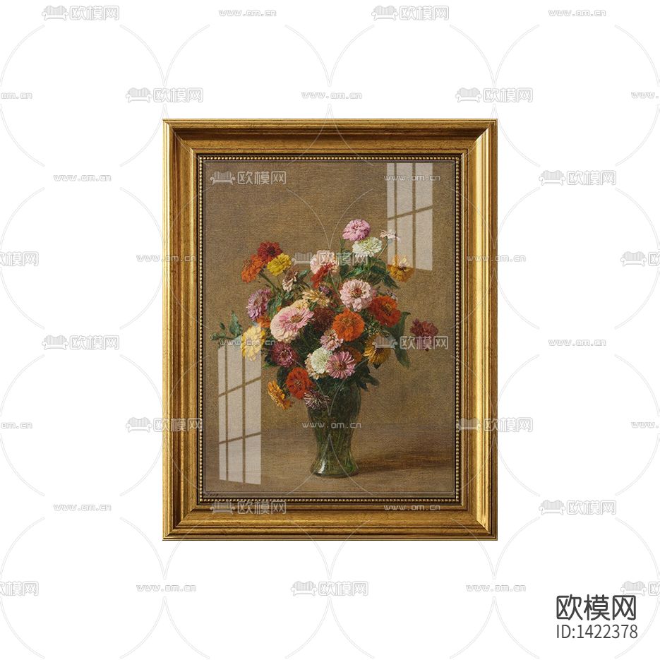 美式简约创意花卉油画装饰画下载