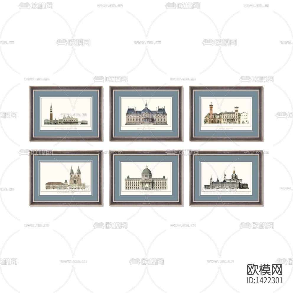 美式简约创意建筑装饰画下载