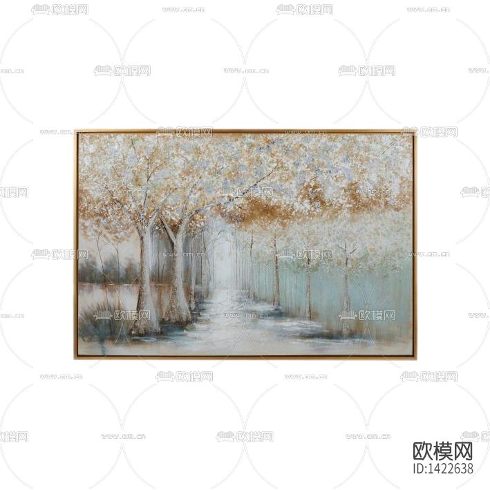 美式简约创意林间小径油画