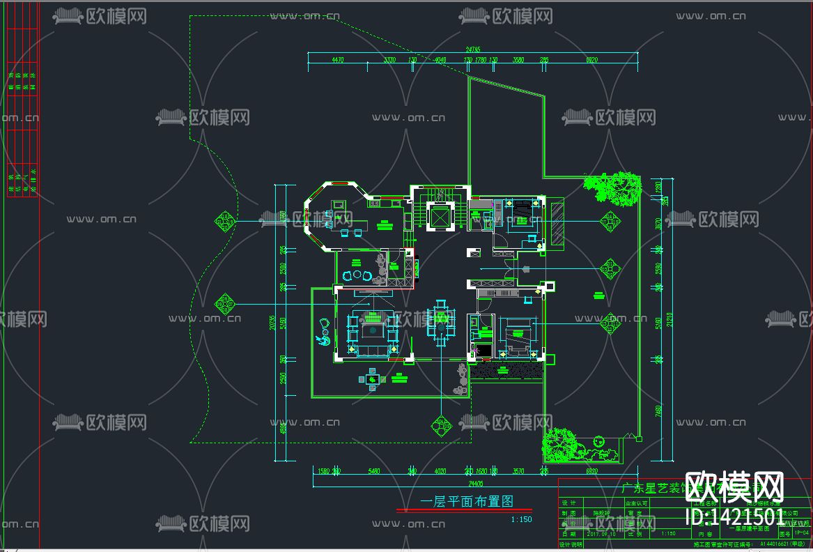 家装设计cad施工图下载（渲染图2）