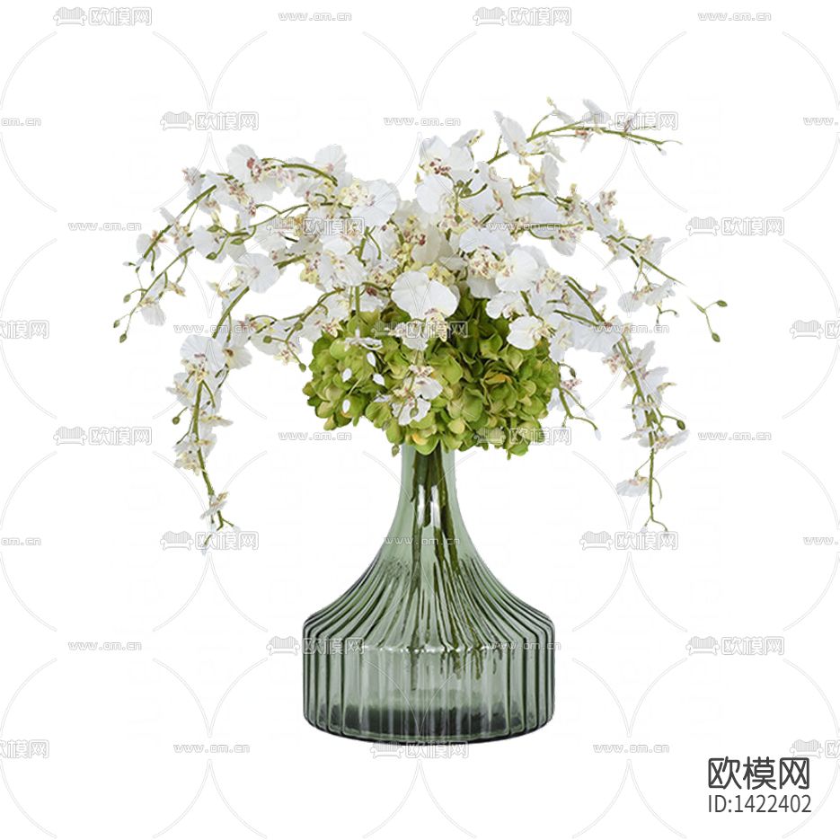 简欧创意玻璃花瓶摆放花艺下载