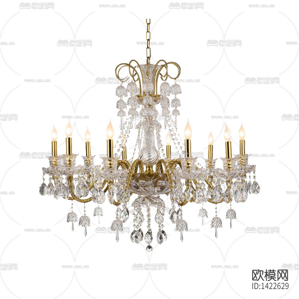 欧式古典金属雕刻水晶吊灯下载