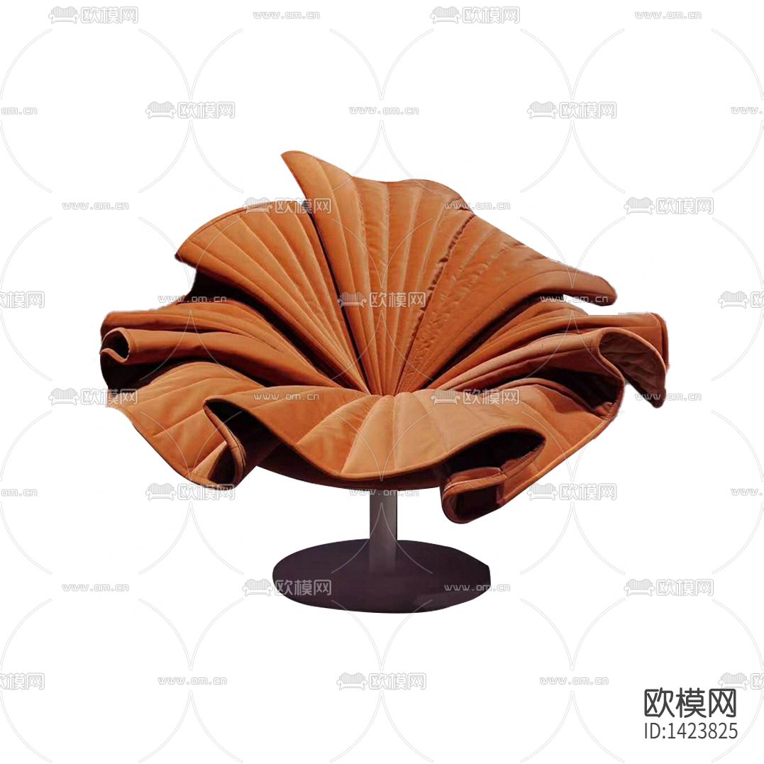 现代轻奢创意皮革单人休闲椅下载