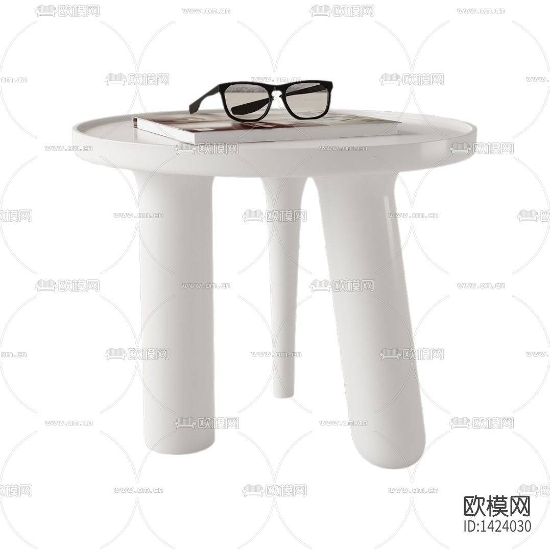 北欧简约创意白色烤漆圆形边几下载