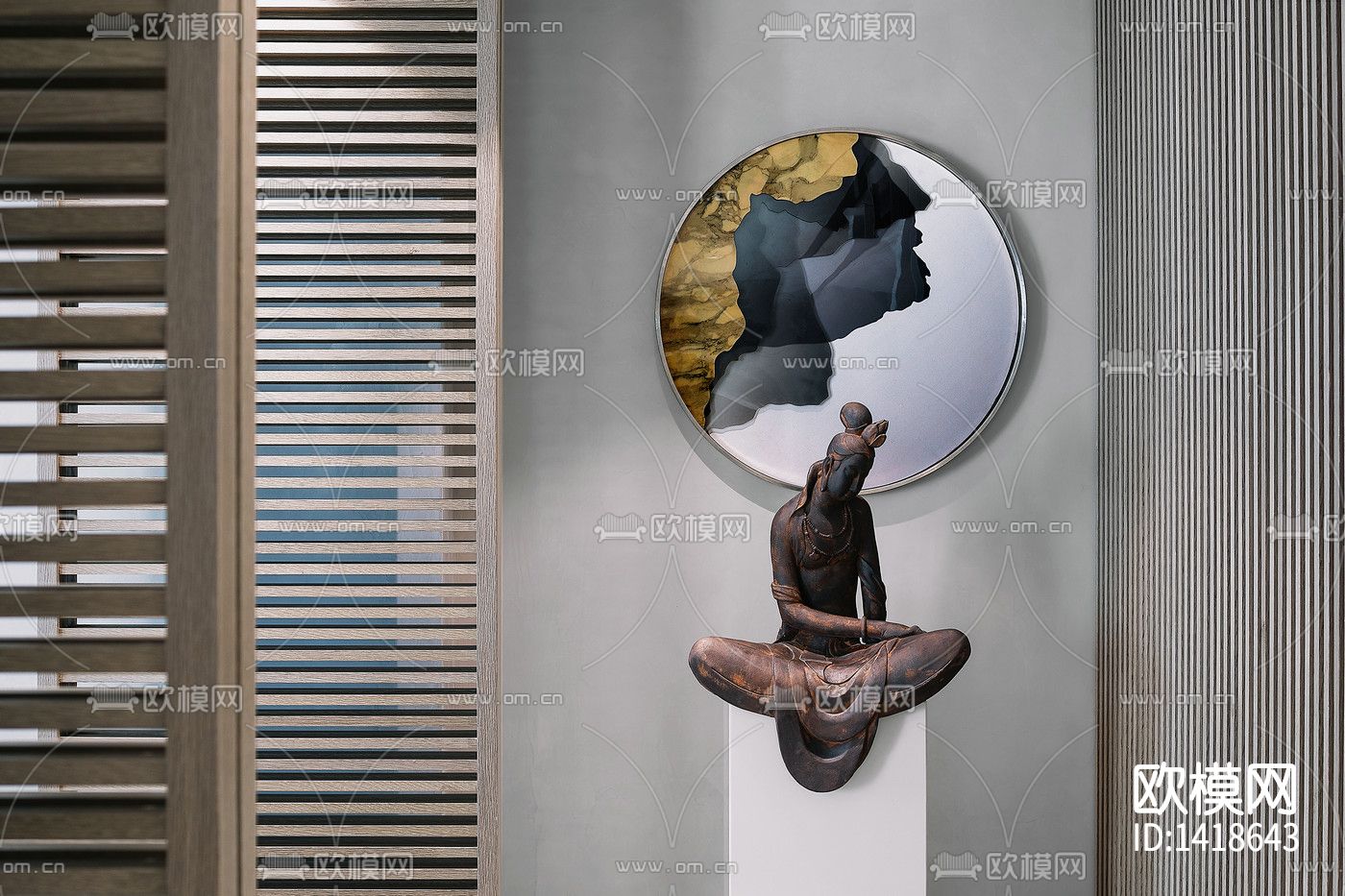 现代别墅全套家装cad施工图下载（渲染图4）