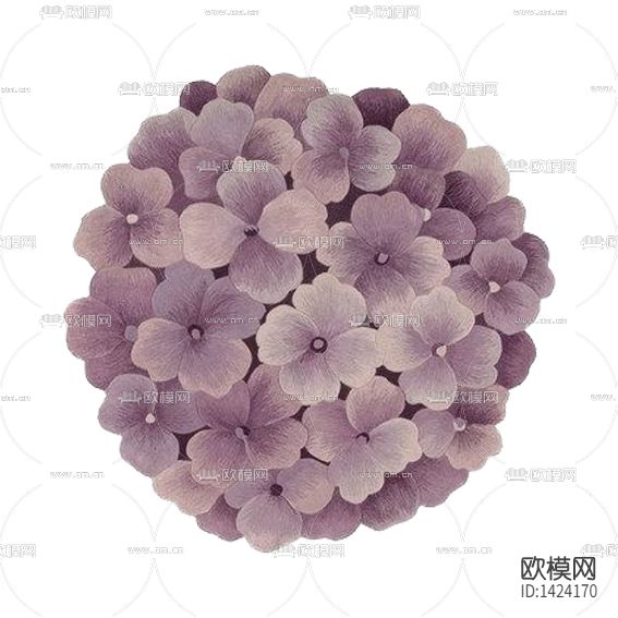 北欧简约创意紫色花艺印花布艺地毯