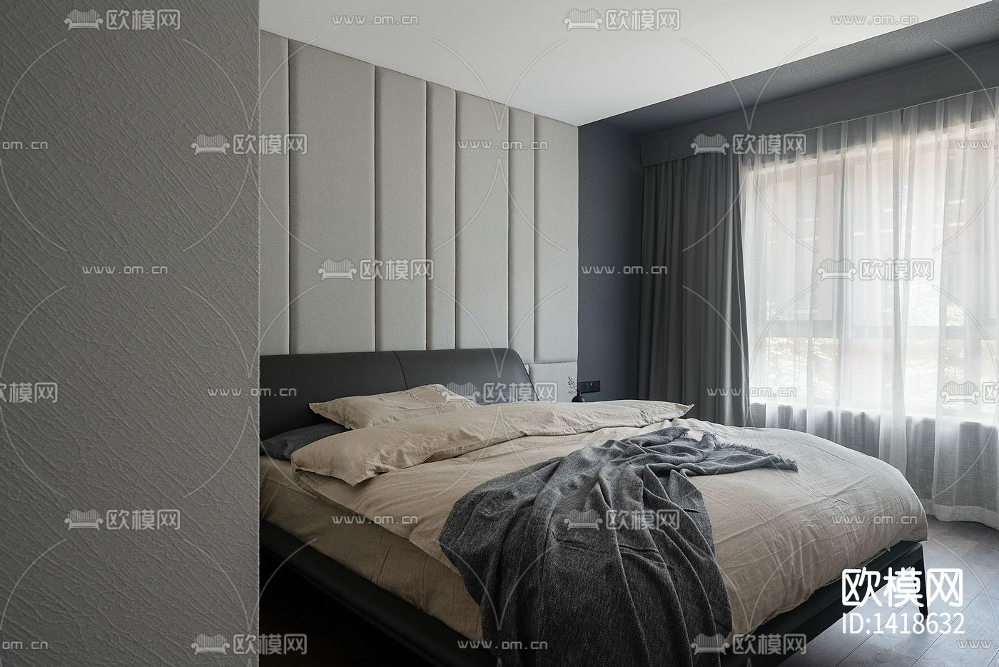 现代轻奢全套家装cad施工图下载（渲染图7）