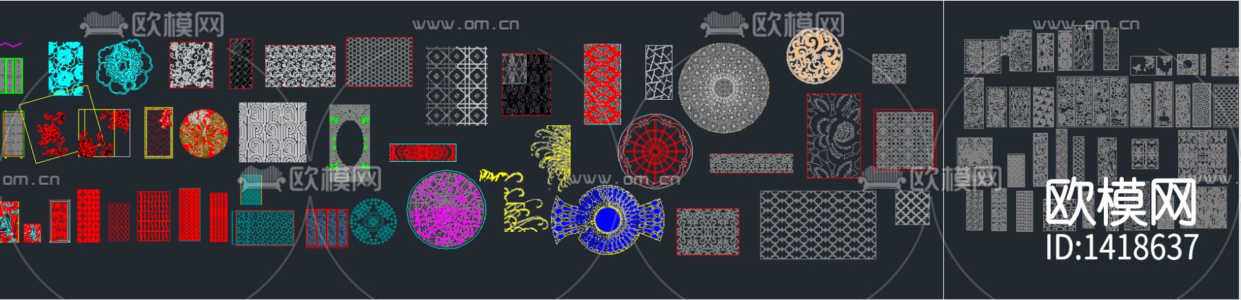 最新雕花合集cad图库下载（渲染图3）